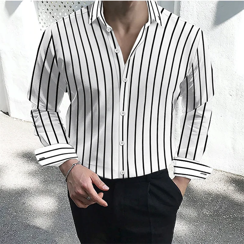 Men's Formal Striped Dress Shirt